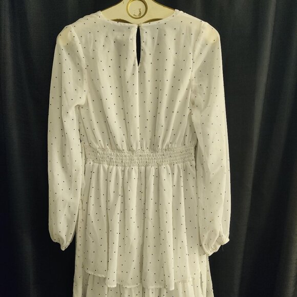 Japna White Polka Dot Dress Size L - Picture 3 of 4